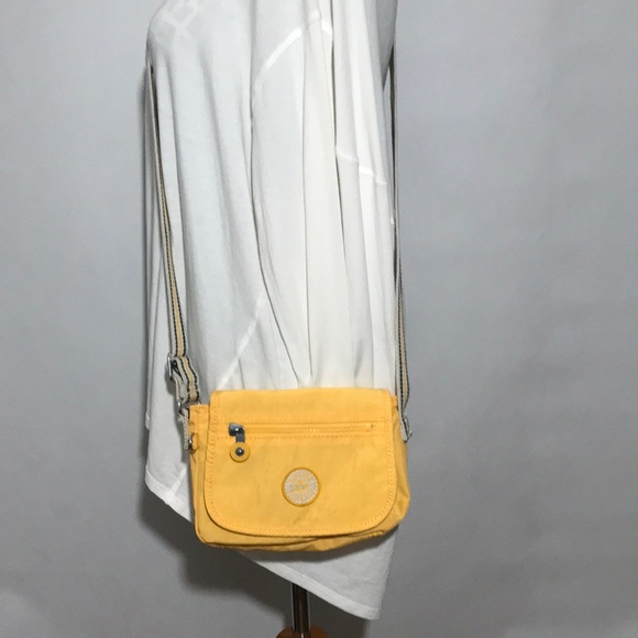 Kipling Brand Small Light Yellow Orange Crossbody Purse Bag Adjustable Crossbody - Picture 3 of 10